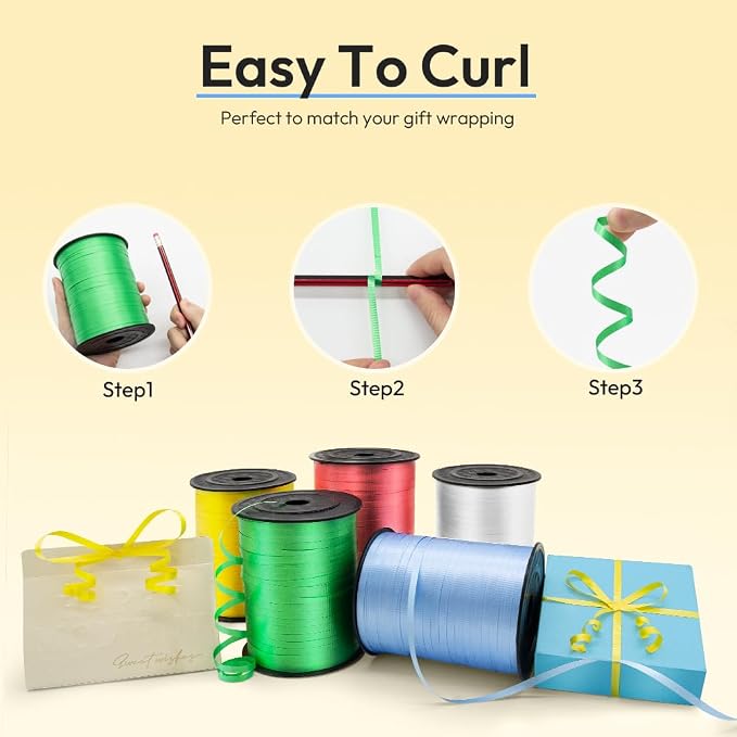 500 Yards Curling Ribbon for Gift Wrapping, 3/16" Balloon String for Christmas - Image 5