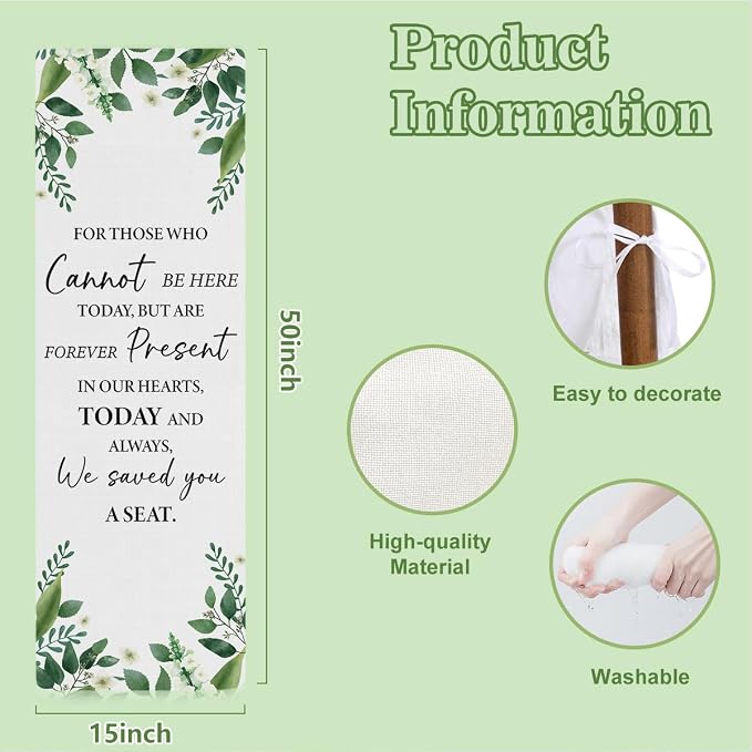 In Loving Memory Wedding Chair Sign- Floral Memorial Reserved Sgns - Image 3