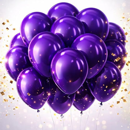 Dark Purple Latex Party Balloons，100 Pack 12 Inch Round Helium Purple Balloons by Tamodan+for+better