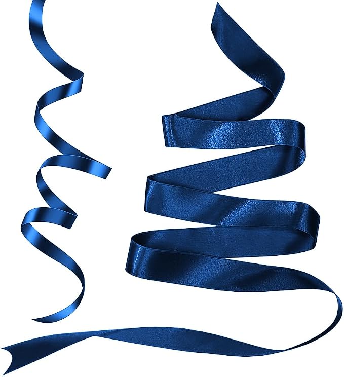 Navy Blue Ribbon Christmas Ribbon 3/8 in 25 Yards Dark Blue Ribbons - Image 3