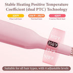 Hair Waver Hair Crimper for Women, Hair Crimper Tool Curling Iron Waver for Natural Waves and Soft Beach Hair Wave Curling Iron with 30S Fast Heating & PTC Heater 110-220V, Pink