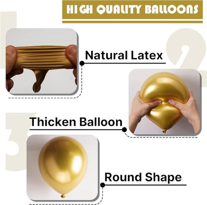 PartyWoo Metallic Gold Balloons 50pcs Chrome Gold Color 5 Inch | Balloons - Image 6