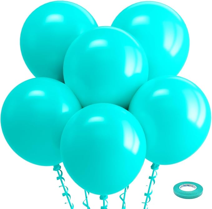 Bezente Teal Balloons 18 Inch 30 Pack Latex Large Thick | Teal Balloons Big by Bezente