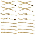 16 Pieces Rhinestone Bobby Pins, Fancy Metal Hair Clips, Crystal Shiny Barrettes, I S X Shaped Diamond Hair Accessories for Women Girls Wedding Prom Party (Gold)