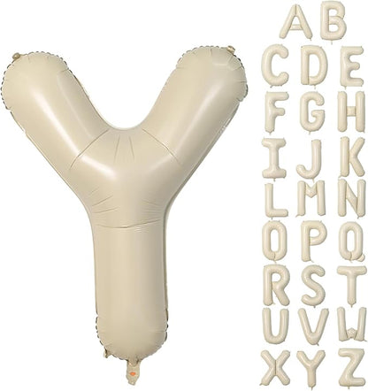 Cream Y Letter Balloons, 40 Inch Letter Y Balloon Beige, Helium Custom Letter by Dagelar