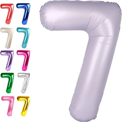 Lilac Number 7 Balloon 40 inch, Lavender Birthday Party Balloons Decorations | by Upgesy