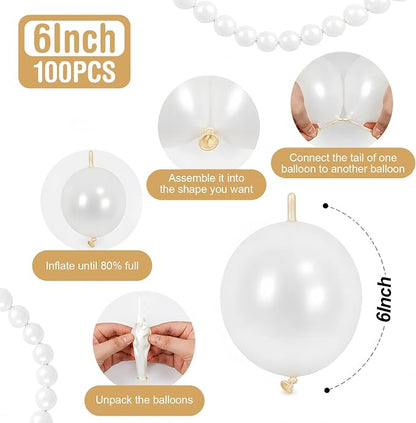 White Linking Balloons - Image 2