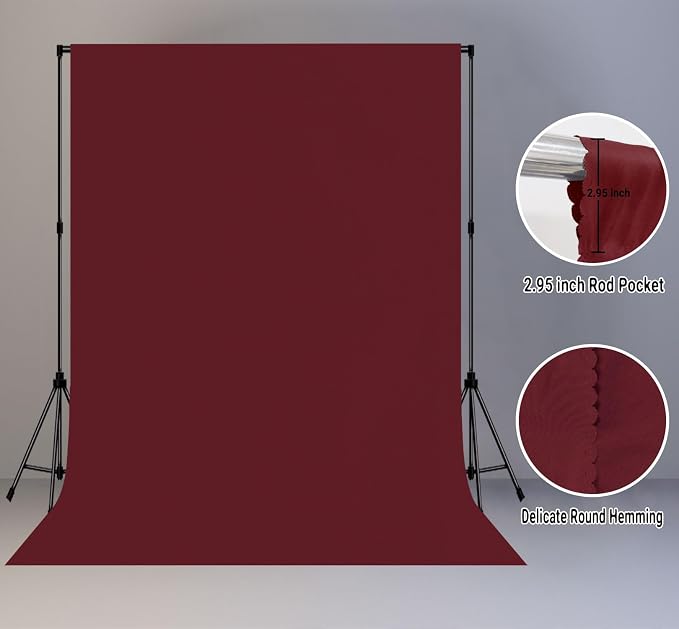 Burgundy Photography Backdrop for Photoshoot, Fabric 10x20ft | Polyester Studio - Image 6