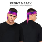 Men's Women Lovely Sports Sweatband Hair Decor for Sports Athletic Spa, Elastic Multipurpose Beautiful Purple Glitter Sparkles Pattern Head Ribbon Headwear