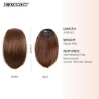 2 Pcs Short Clip In Hair Extensions 8 Inch Heat Resistant Easy Hair Pieces Thick Synthetic Hair Extensions Clip in Adding Extra Volume Hairs Volumizer for Women With Thin & Fine Ginger Brown