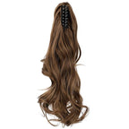 Claw Clip Ponytail Extension 18" Clip in Wavy Ponytail Hair Extensions Long Pony Tails for Women Extensions Light Chestnut Brown