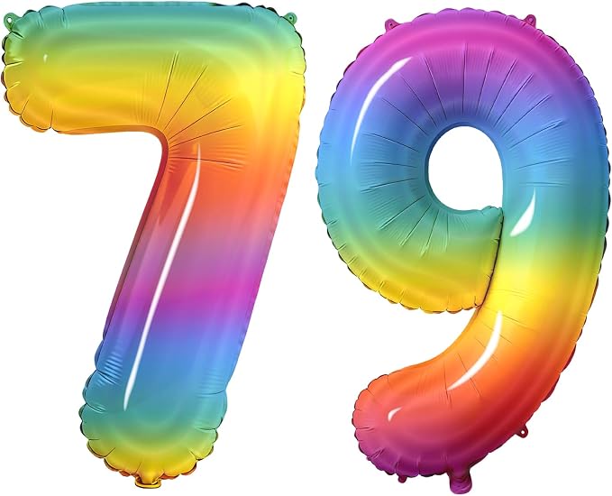 Number 79 Balloons for 79th Birthday Party Decorations, 0-100 Large No.79 by Joycard