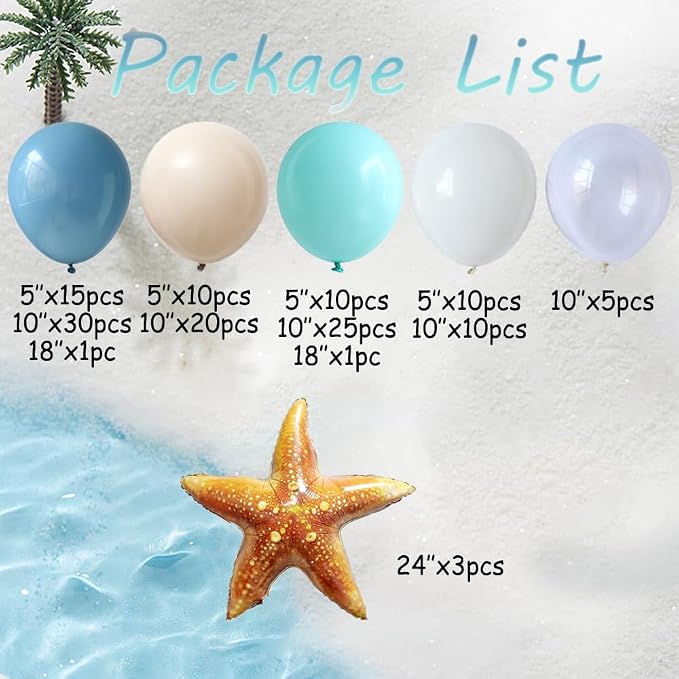 Under the Sea Party Decorations Blue Balloons - Image 2