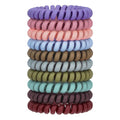 JessLab Spiral Hair Ties for Women, 10-Pack Traceless No-Damage Ponytail Holders, Coils Hair Bands for Girls, Assorted Colors