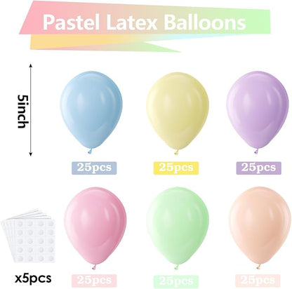 Bezente Pastel Balloons Latex Matte Party Balloons 150 Pack 5 inch Small | - Image 2