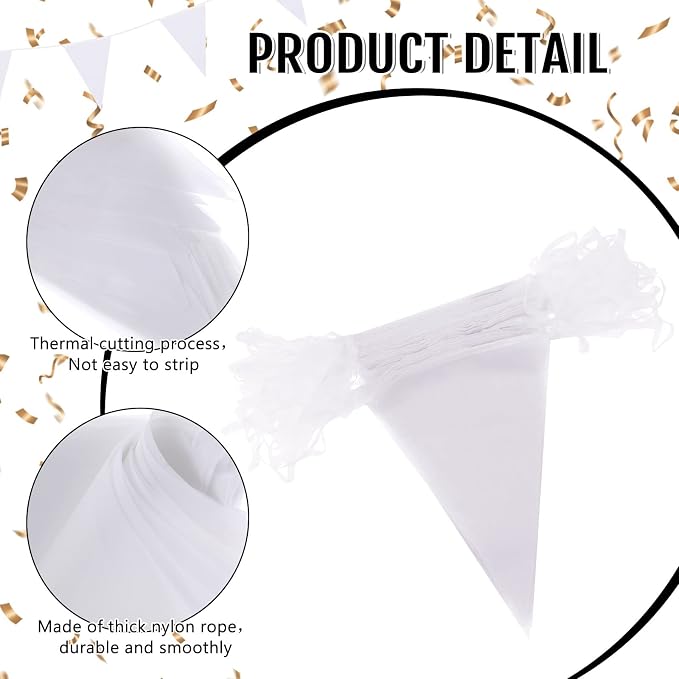 Tatuo 200 Feet Solid Pennant Banners Flags String Triangle Hanging DIY Bunting - Image 4