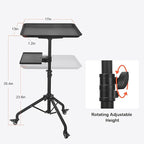 Salon Tray Cart on Wheels, Tattoo Tray with Storage Platform, Adjustable Height Service Rolling Tray, Storage Tray Trolley for Beauty Clinic Spa, Rolling Tray Cart