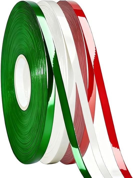 3 Rolls Holiday Ribbon, Christmas Curling Ribbon by PendantofLuck