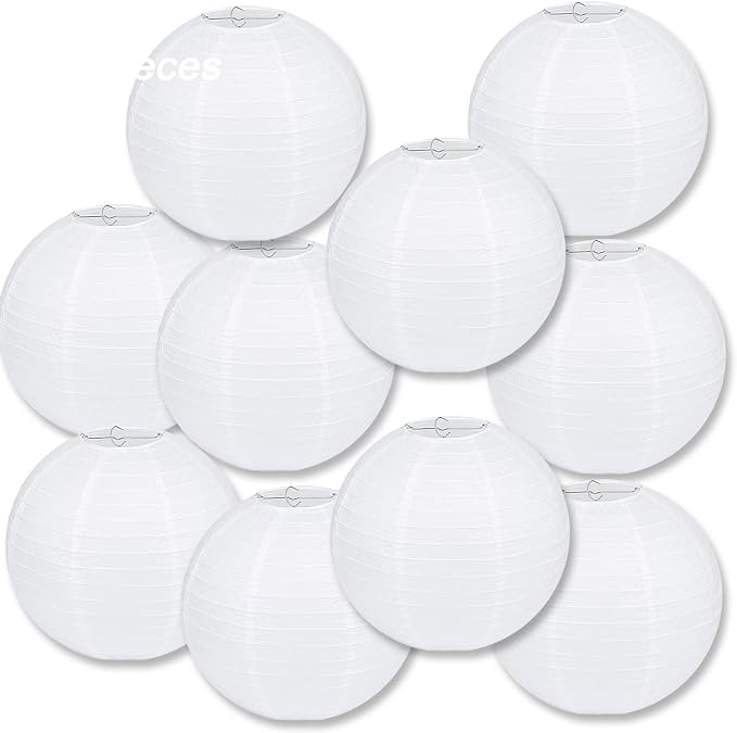 LURICO 10 Packs 12 Inch White Paper Lanterns Round Chinese/Japanese Hanging by LURICO
