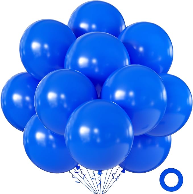 Dark Blue Balloons 18 Inch 24 Pack Matte Helium Latex Round Balloons by KALOR