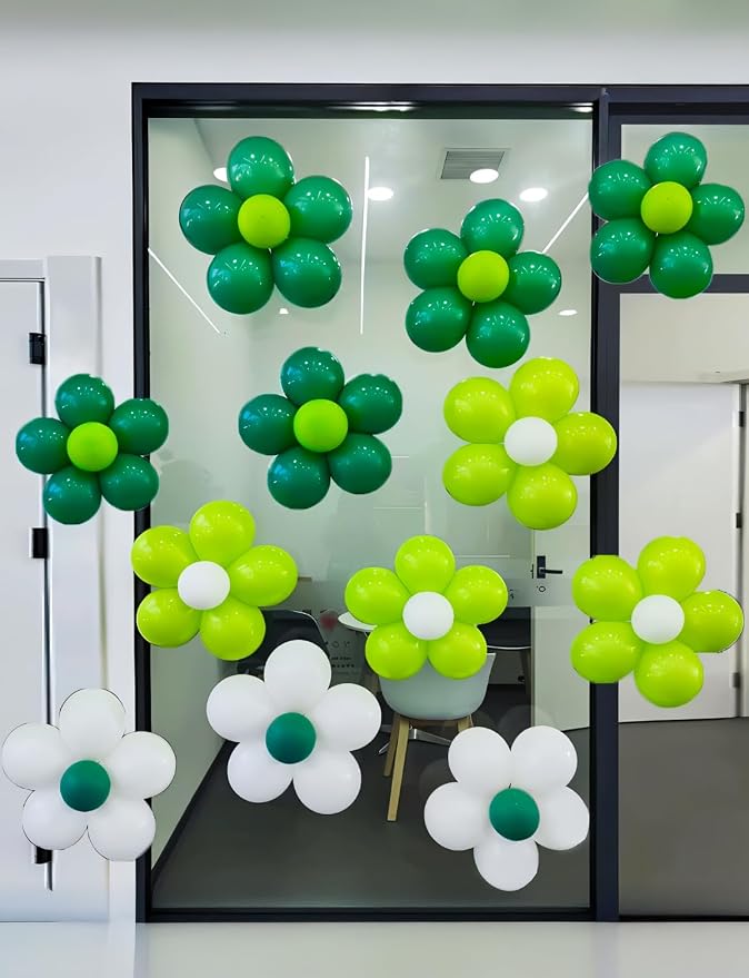 Green and White Balloons, Dark Green Balloons and White Balloons | 60 Pcs 12 - Image 3