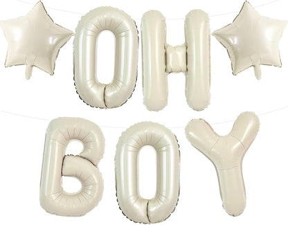 TONIFUL 40 Inch Cream White OH BOY Balloon, Oh Boy Sign by TONIFUL