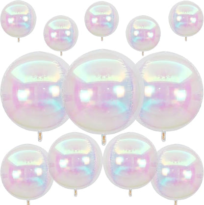 12Pcs Iridescent Round Foil Balloons, Holographic Balloons by vibzox