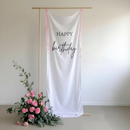 Tingjoo 27 × 78 Inch Happy Birthday Fabric Banner Long Birthday Party - Image 5
