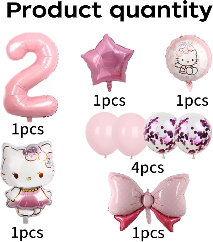 Cartoon Party Balloons, Cute Number 2 Balloon - Image 3