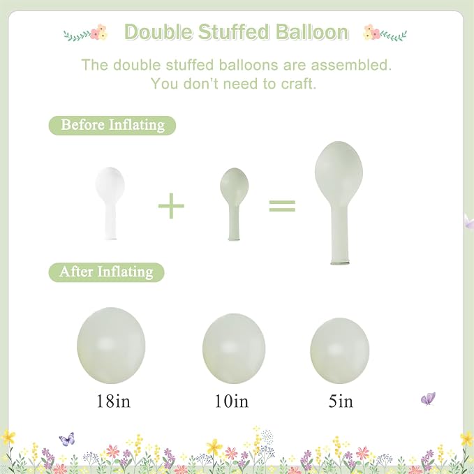 124 Pastel Balloon Arch Kit for Wildflower Baby Shower Birthday Decorations | - Image 3