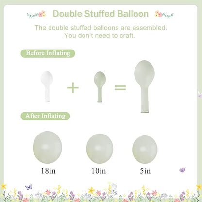 124 Pastel Balloon Arch Kit for Wildflower Baby Shower Birthday Decorations | - Image 3