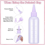 Hair Oil Applicator Bottle Hair Dye Brush Hairs Oil Bottle Root Comb 6 Ounce Reusable Hairs Oiling Color Tools with Graduated Scale and 3pcs Pointed Mouth Cover for Scalp Women Men