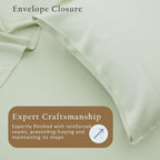 TOSMO Luxury Pillow Case Set of 2 - Cooling Viscose Derived from Bamboo, Oeko-TEX, Breathabl Silky Soft Pillow Cases with Envelope Closure (King / 20x36, Light Green)