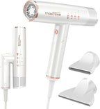 High Speed Hair Dryer, Travel Blow Dryer Foldable Ionic Small Professional Brushless Motor 9 Modes Portable One Touch Switch with Concentrator Nozzle Attachment for Home, Hotel, Salon