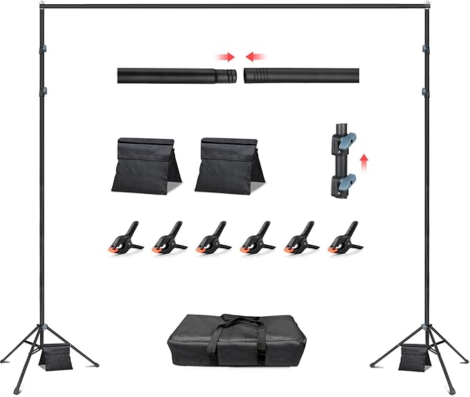 Hemmotop Adjustable Backdrop Stand 10x8.5ft Heavy Duty | by Hemmotop