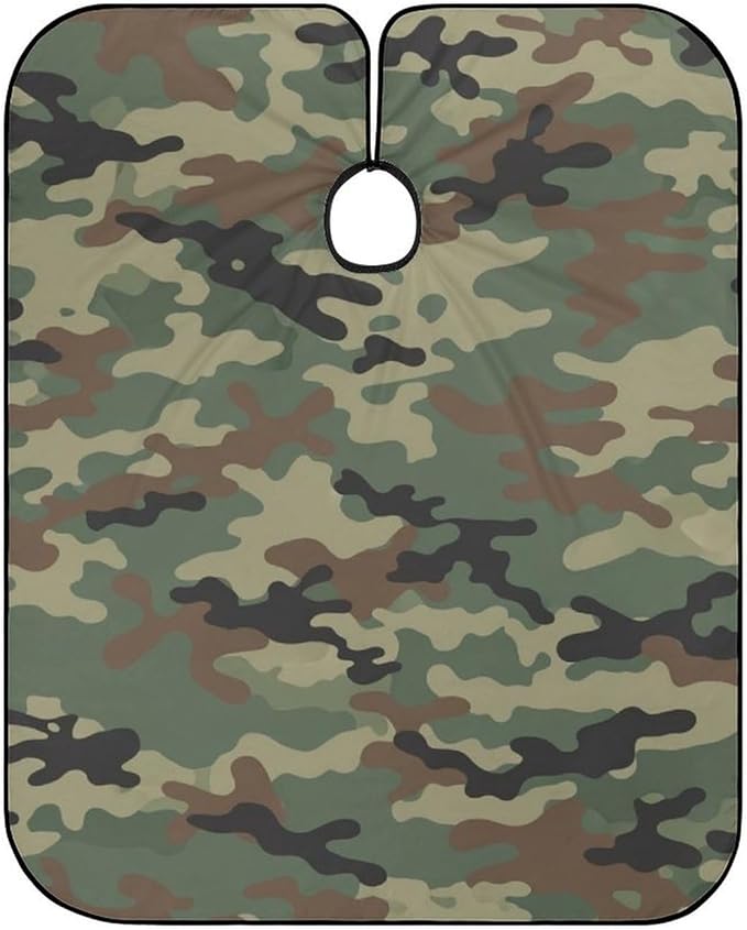 Men Women Cool Camo Military Camouflage Professional Salon Cape, Extra Large Hairdressing Haircut Apron for Hair Dye, Barber Aceessories
