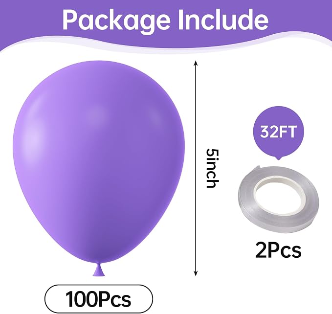 Purple Balloons, Birthday Decoration, Wedding Party, Baby Shower Decorations - Image 2