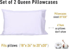 Sunflower Queen Pillowcases Set of 2, 100% Cotton Queen Size Pillow Cases 2, 20×30 inches Gloaming Purple, Soft and Breathable