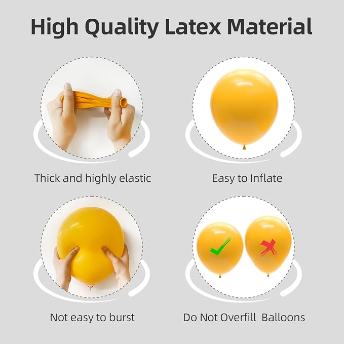Mustard Yellow Balloons Different Sizes 135pcs 18 12 10 5 Inch Fall Balloons - Image 4