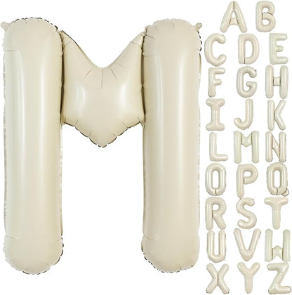 TONIFUL 40 Inch Large Cream White Letter M Balloons Giant Alphabet Letter by TONIFUL