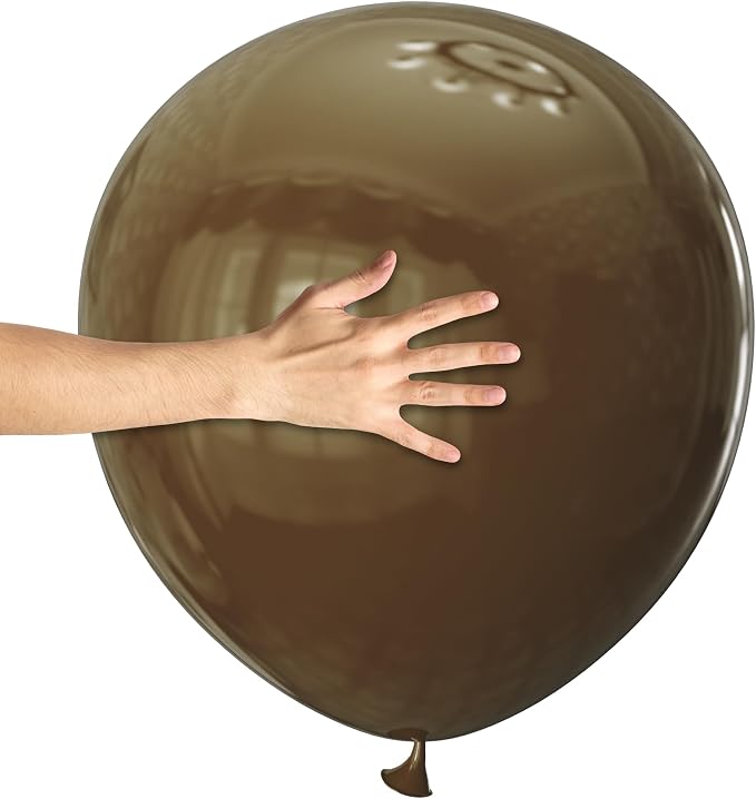 18 Inch Brown Latex Balloons 32 Pack by Kawkalsh