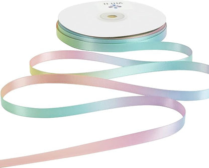 Pastel Satin Ribbon Pastel Rainbow Ribbon Pastel Color Craft Ribbons 3/8 inch by MEEDEE
