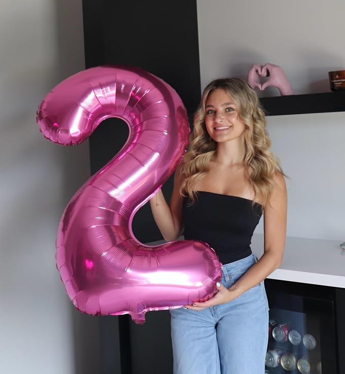 40 Inch Pink Number 4 Balloon Birthday Party Decorations - Image 8