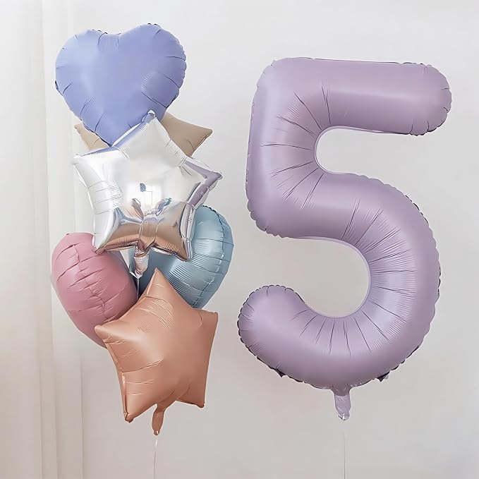 Pastel Purple 2 Number Balloons, 40 Inch Light Purple 2 Balloons Large Helium - Image 6