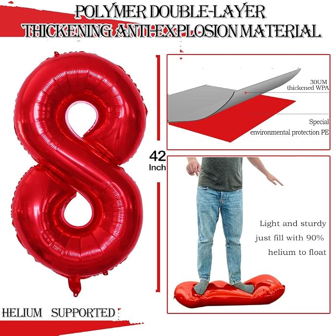 Number 28 Balloons for 28th Birthday Party Decorations, 42 Inch Jumbo Foil - Image 2