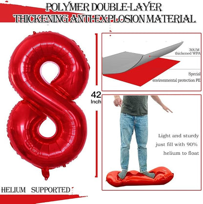 Number 80 Balloons for 80th Birthday Party Decorations, 42 Inch Jumbo Foil - Image 2