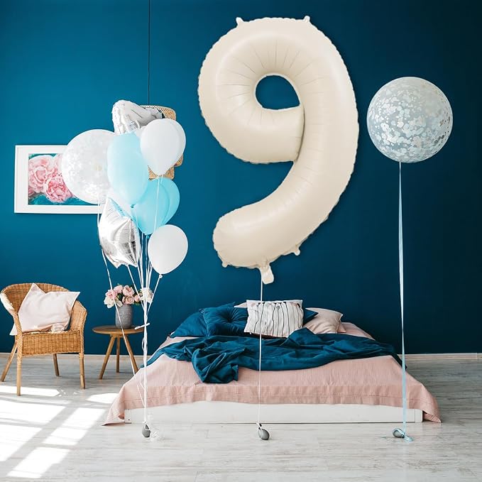 40 Inch Beige Number 7 Balloons - Image 5
