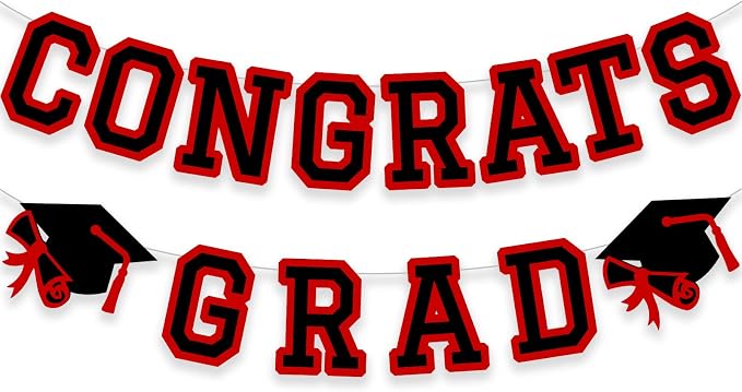Congrats Grad Banner Graduation Party Banner Decoration Hanging Garland High by Unknown