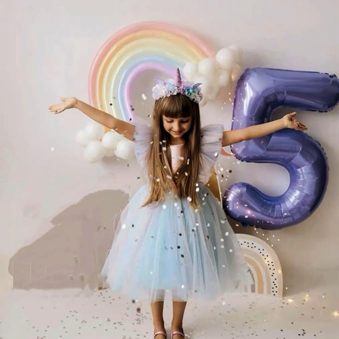Number 4 Balloon 40 Inch Balloons Purple Birthday Decorations - Image 4