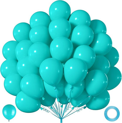 40pcs teal blue Balloons 12 Inch, Matte turquoise Latex Balloons | Balloons by ZizasAry